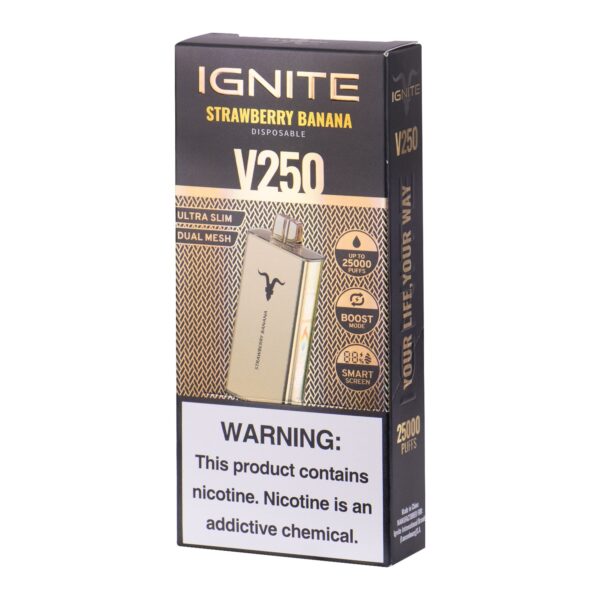 Ignite V250 Gold – 25000 Puffs – Strawberry Banana