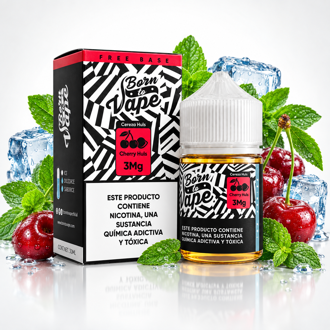 Liquido Born To Vape – Cherry Huls Ice 3mg 60ml