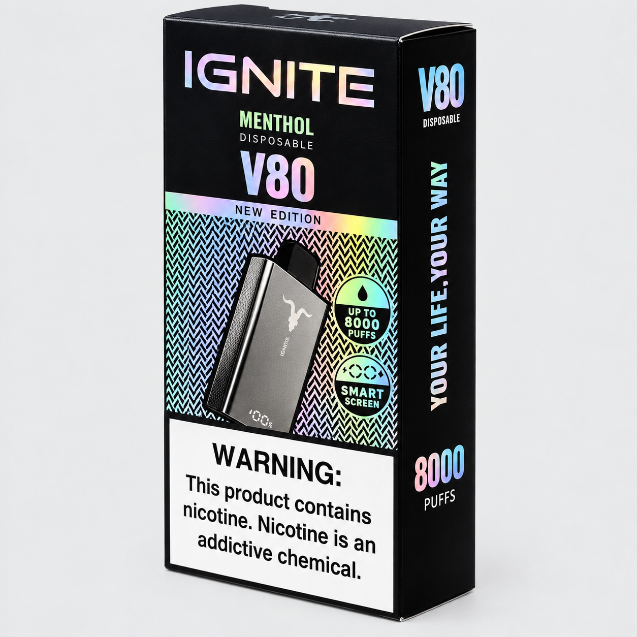 Ignite V80 Chrome – 8000 Puffs – Menthol