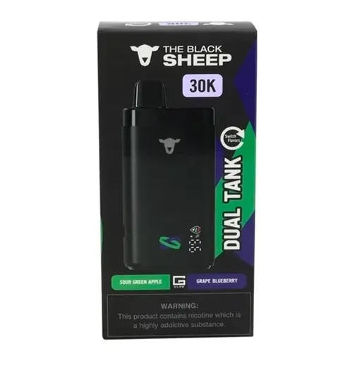 The Black Sheep – Dual Tank 30K – Sour Green Apple + Grape Blueberry
