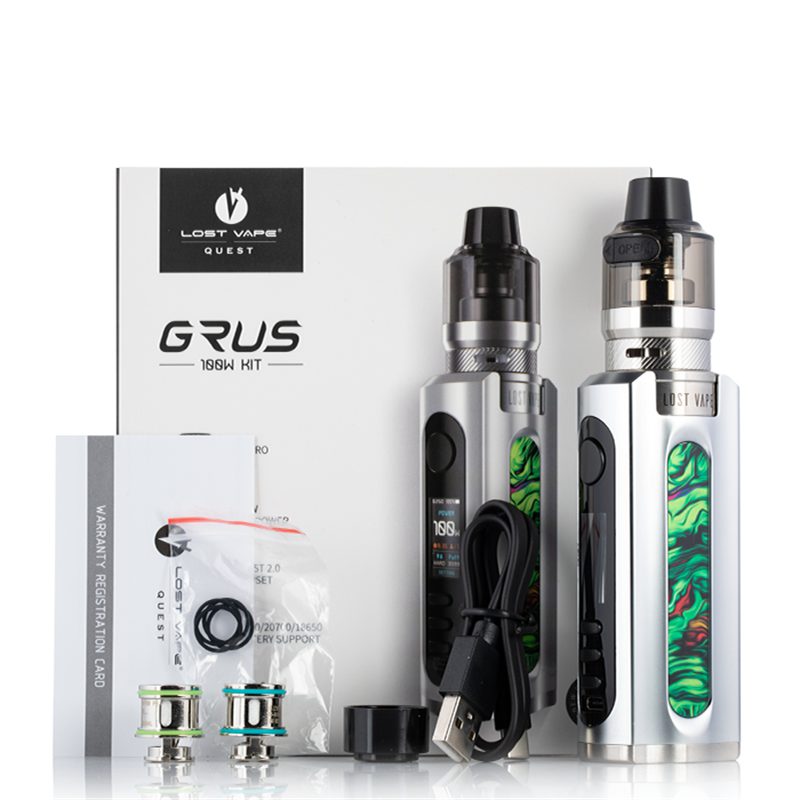 Lost Vape – Grus 100W Kit – Gunmetal/Chopped Carbon Fiber - Imagem 2