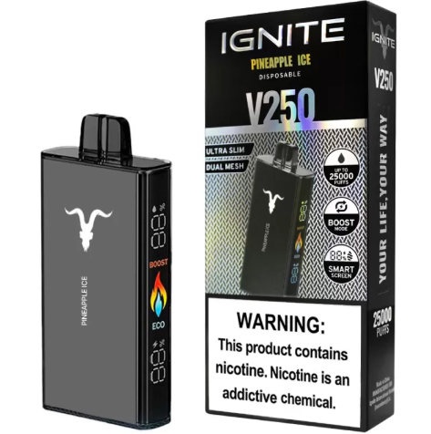 Ignite V250 Black – 25000 Puffs – Pineapple Ice