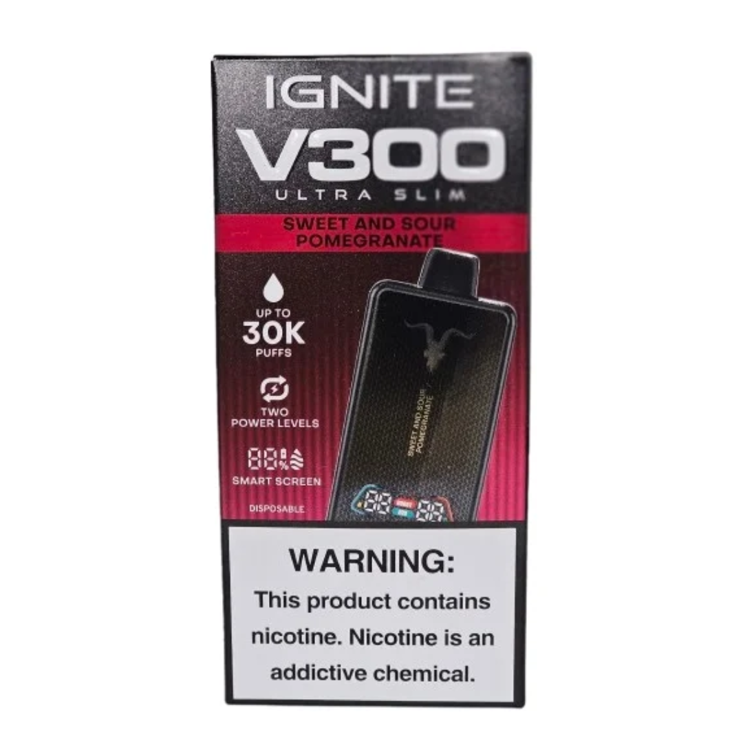 Ignite V300 Ultra Slim – 30000 Puffs – Sweet And Sour Pomegranate